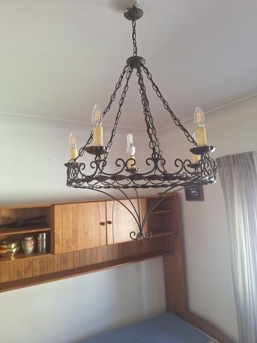 Candeeiro ferro fundido - vintage