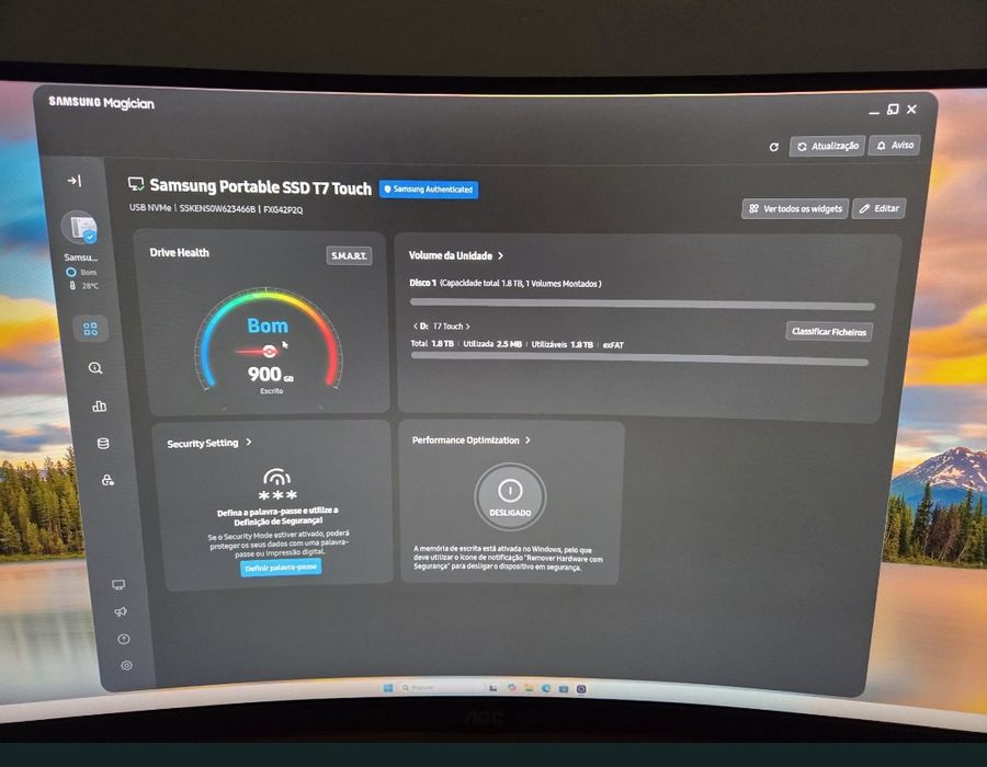 Samsung T7 Touch SSD 2TB – Como Novo