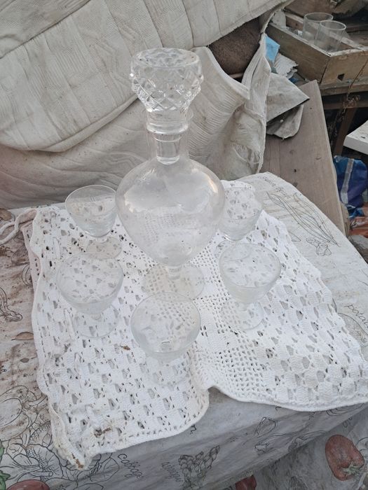 Pitcher and Six Small Glasses Set