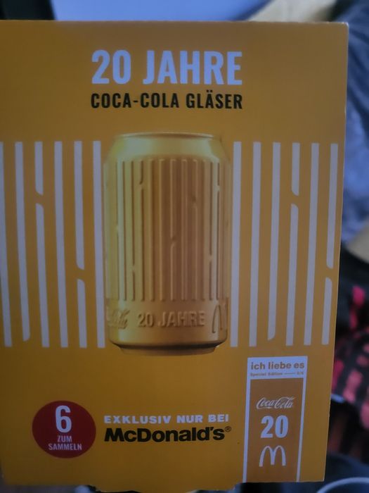 Szklanka coca-cola limitowana edycja żółta - 2 szt