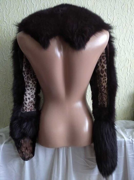 Натуральне хутро воротнік на підкладці , відтінок бургунд, марсала