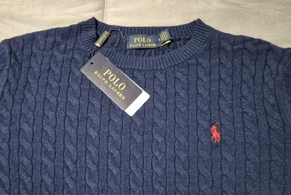 Camisola de malha trançada Ralph Lauren – azul - tamanho S