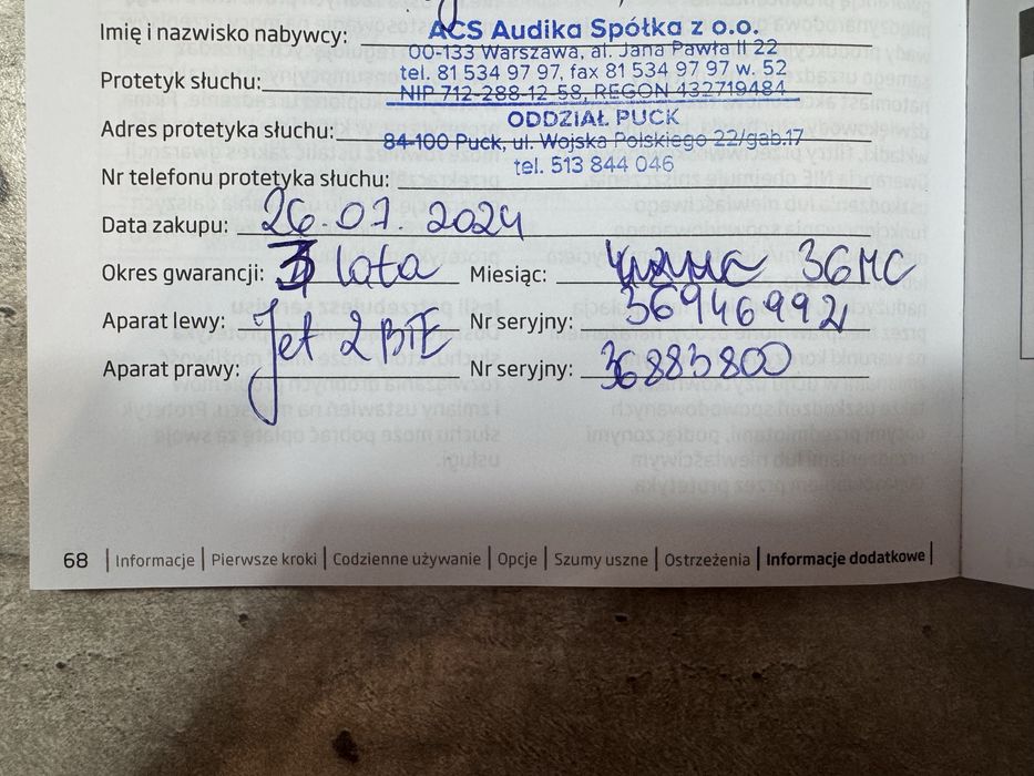 Aparaty słuchowe OTICON JET 2 BTE C090