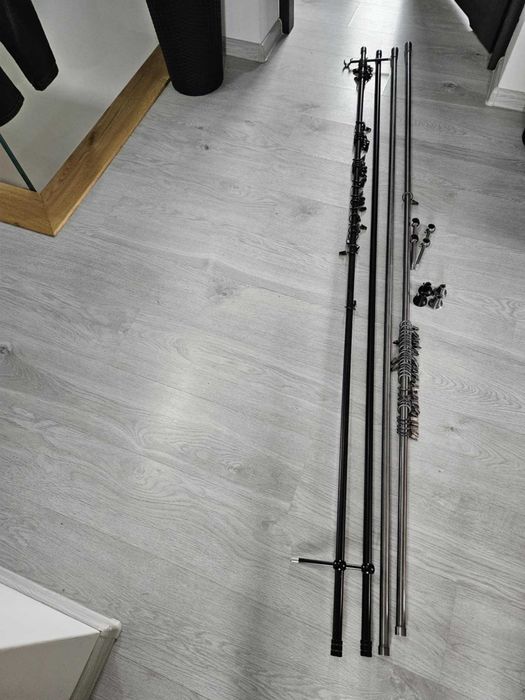 karnisz czarny podwójny 200cm, karnisz satyna 200 cm