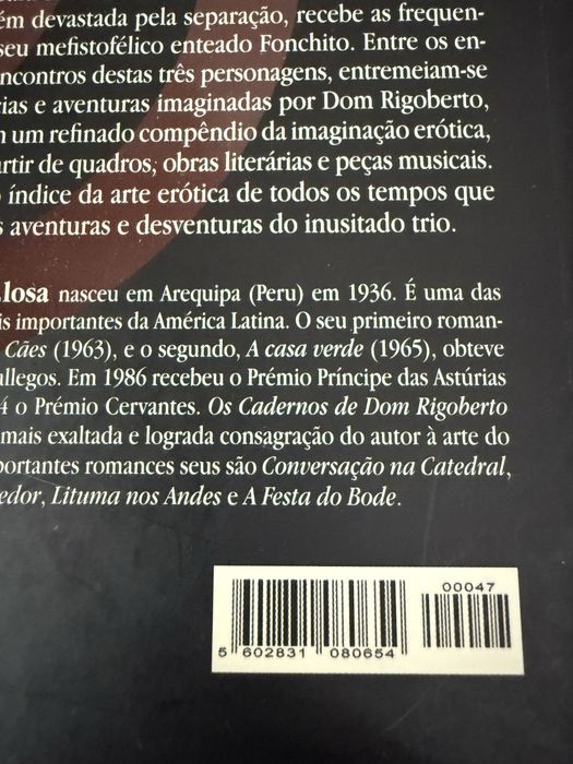Livro “Os cadernos de Dom Rigoberto”