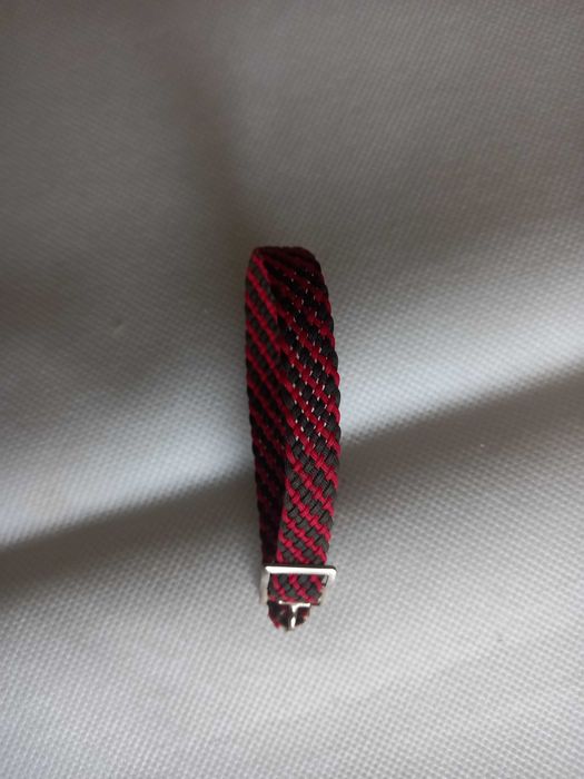 Pasek do zegarka nylonowy  szer 10mm czerwono czarny!