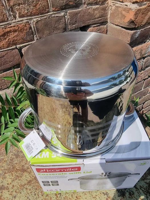 Кастрюля 15,5 л. ( тяжелая) из нержавеющей стали Kamille KM 5406