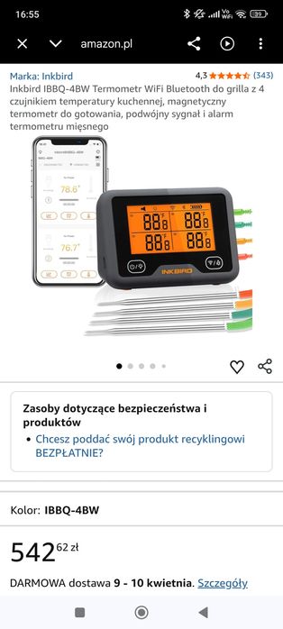Inkbird IBBQ-4BW Termometr WiFi