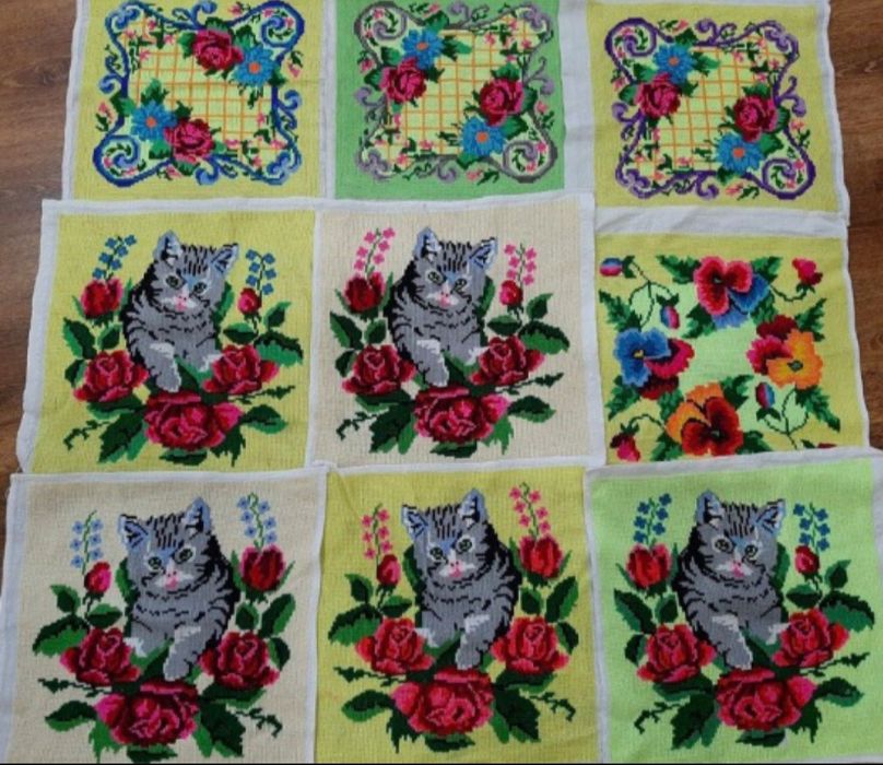 Poszewki na poduszki haft ręczny