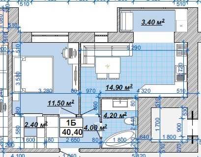 Найдешевша квартира ЖК Княгинин 40 м² велика кухня