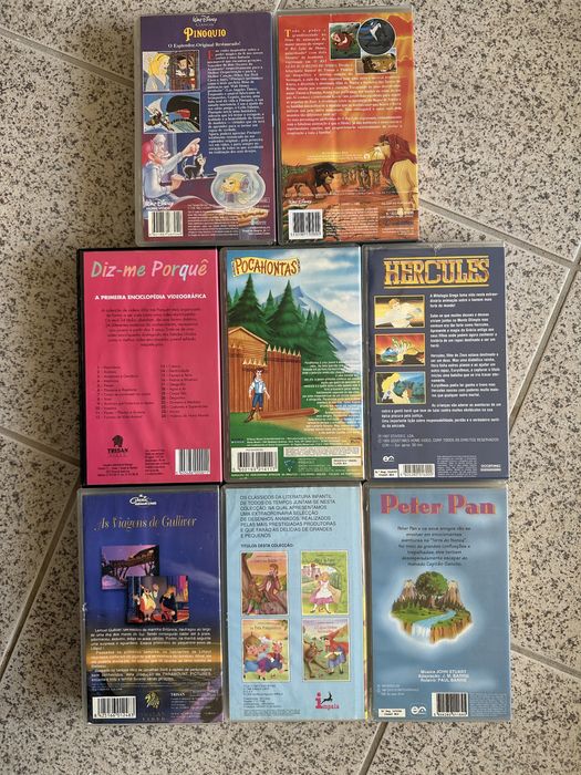 8 cassetes VHS para crianças