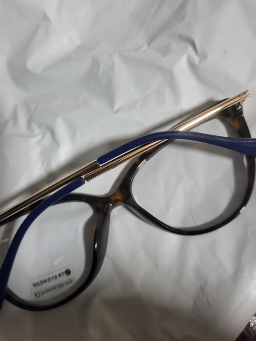 Okulary zerowki granatowe i zlote