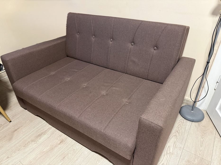 Sofa rozkładana - brązowa
