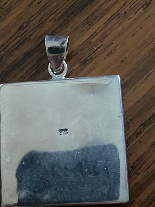 Pendente vintage em prata e nácar