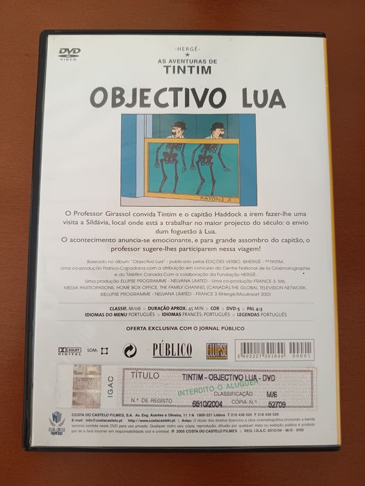 DVD Tintim objetivo lua