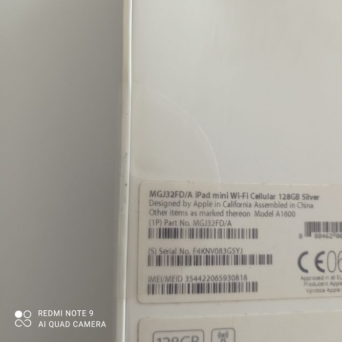 Nowy Apple iPad Mini 3 Wi-Fi Cellular 128 GB Srebrny (MGJ32FD/A)