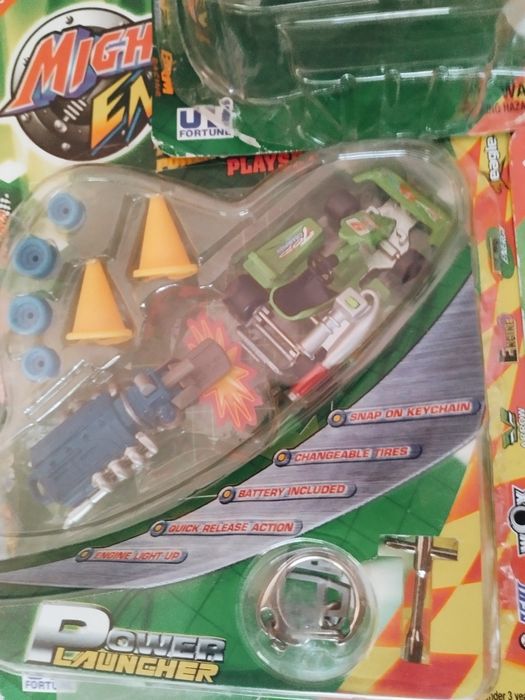 Lote 3 Mighty Engine Power Launcher Carros Diecast Retro Novos Selados
