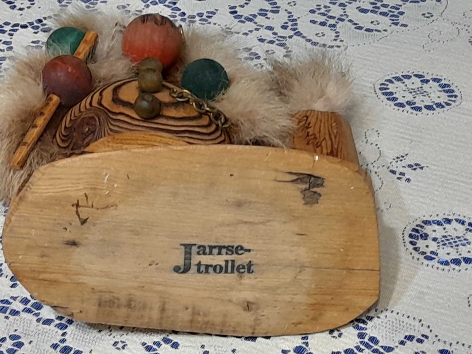 Vintage Drewniany szwedzki Troll – figurka kolekcjonerska