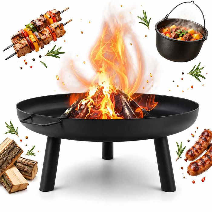 Palenisko ogrodowe LEHMANN 80 cm – stalowe, grill, ognisko, kociołek