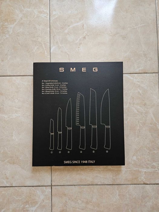 Набір кухонних ножів Smeg (6 шт.) — Німецька сталь 1.4116