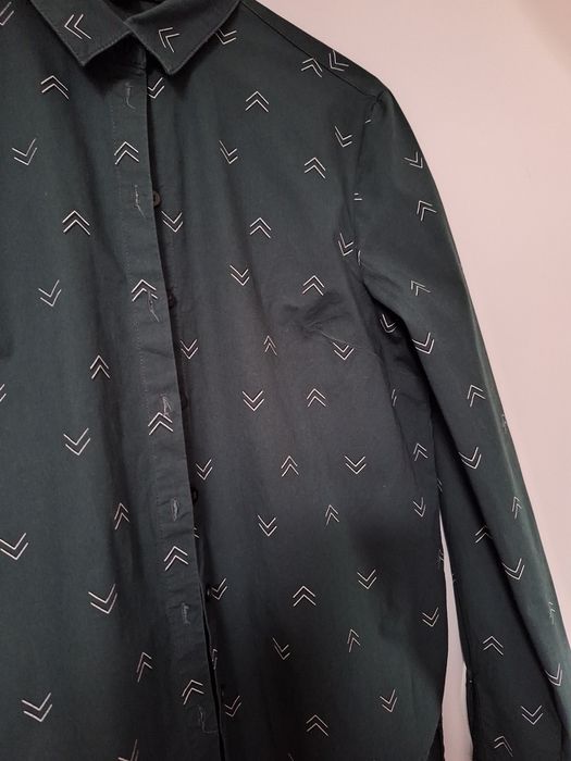 Elegancka świąteczna zielona koszula w choinki- esmara 38