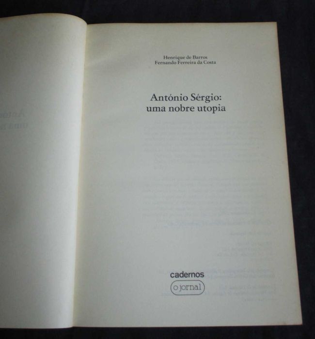 Livro António Sérgio Uma Nobre Utopia