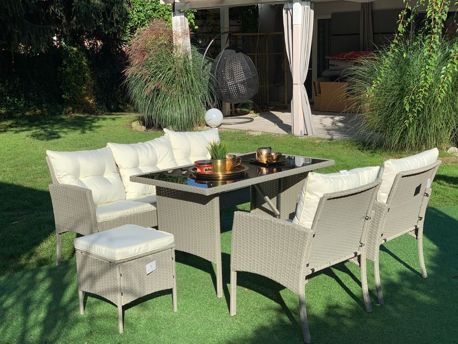 NOWE meble z technorattanu MODENA – zestaw ogrodowy sofa + 2 fotele + stol
