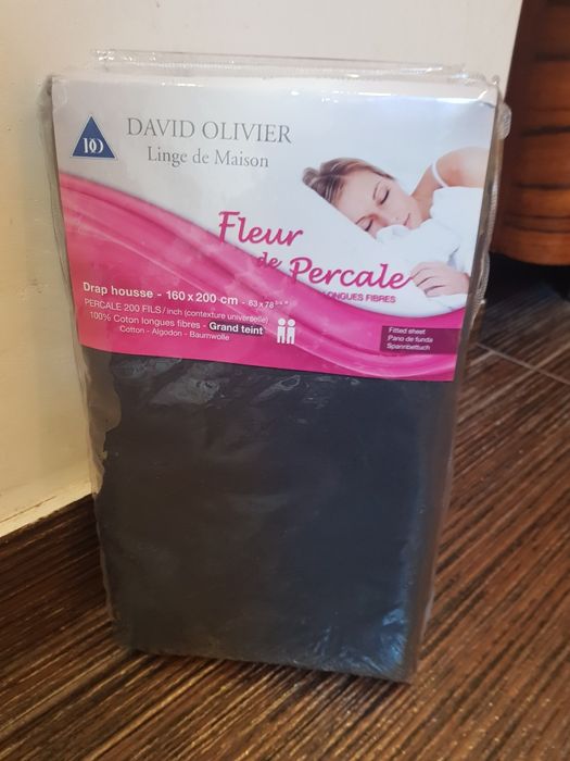 Prześcieradło Percal Fleur de Percale David Oliver nowe 160 x 200