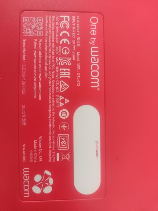 Tablet graficzny Wacom One  CTL-672