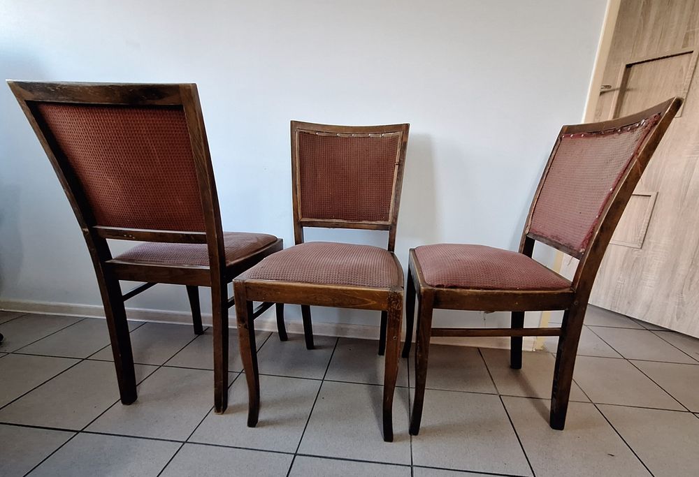 Krzesło drewniane tapicerowane 3 szt