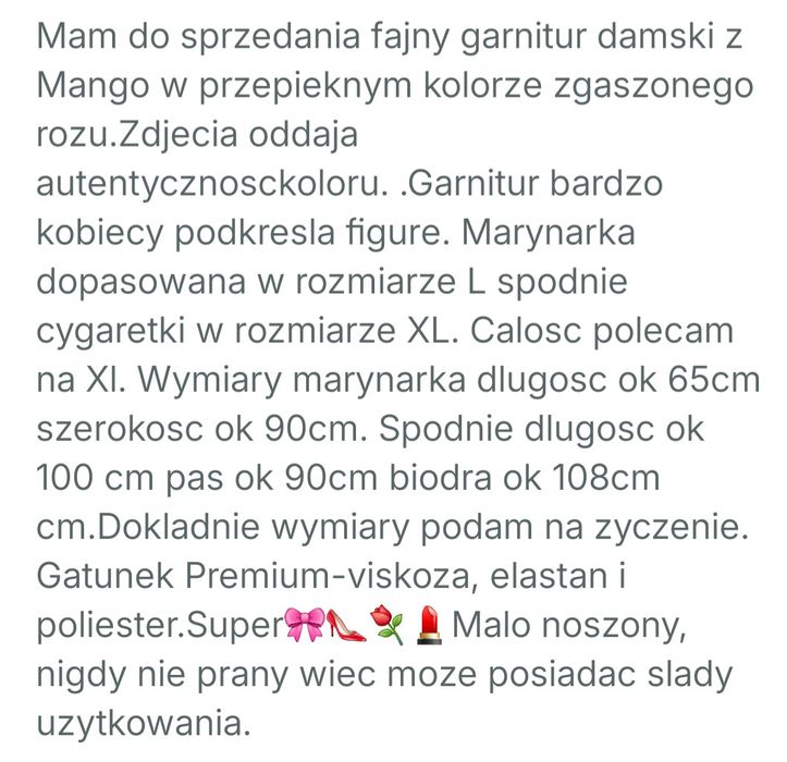 Garnitur damski Mango r.40/42