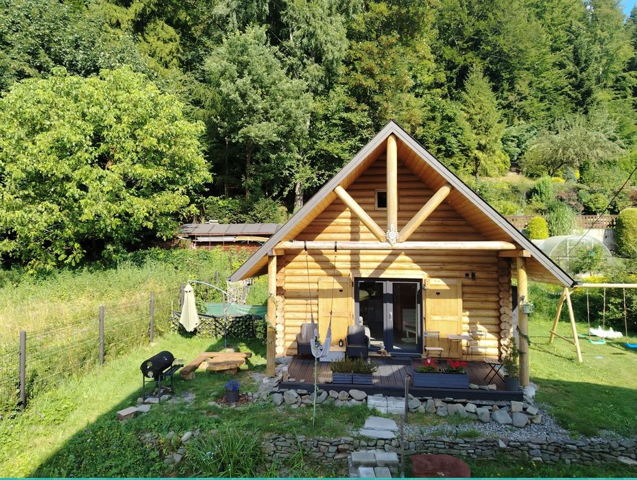 Chatka pod lasem Szczyrk  Góralski domek z bali  jacuzzi
