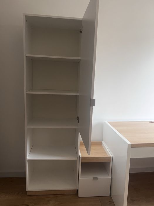 Meble młodzieżowe: biurko + szafka nocna + wysoka szafka