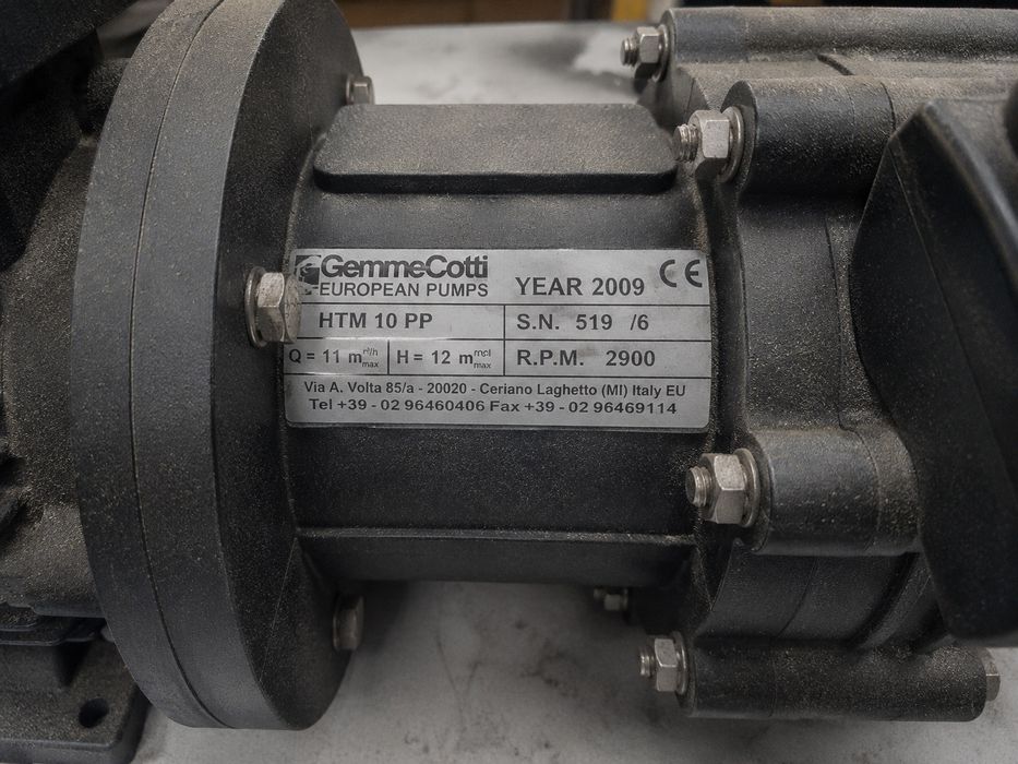 Pompa chemiczna magnetyczna GemmeCotti HTM 10 PP 0.55kW 230V