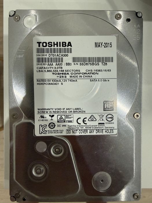 Dysk HDD toshiba 3TB 3000GB