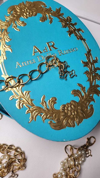 Anna Dello Russo pasek perły złoto