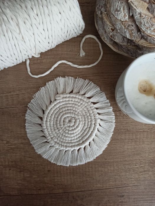 Podkładka pod kubek/ świecę zapachową makrama