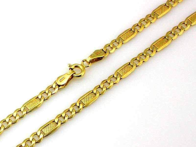 Złoty łańcuszek uniwersalny dmuchany figaro 3.4 mm PR 585