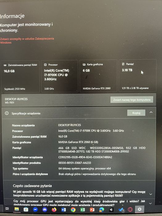 Gamingowy komputer PC – RTX 2060 / i7 – gotowy do grania