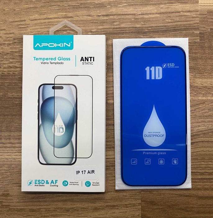 Película vidro temperado completa iPhone 17/17 Air/17 Pro/17 Pro Max