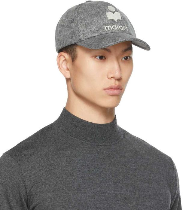 Кепка Isabel Marant Tyron cotton baseball cap Washed Grey