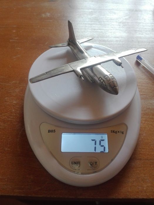 Avião em Prata (925) - 75g - Vintage - Década de 70 (Itália)