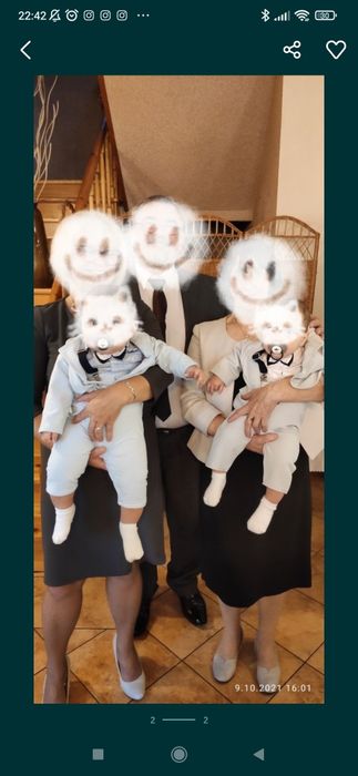 Elegancki komplet na chrzest 74 kolor szary