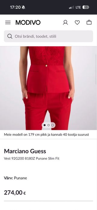 Червоний брючний костюи  Guess