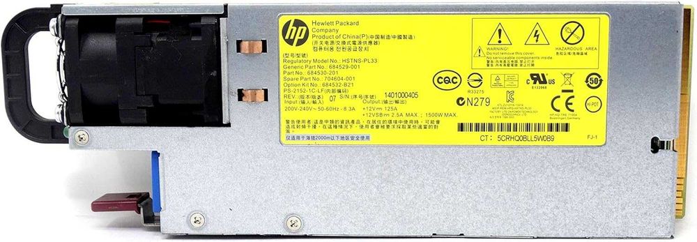 Fonte Alimentação HP 1500W 94% Eficiência Platina Azul Mining Crypto