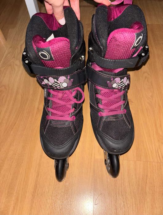 Patins em linha ajustáveis de rapariga + Proteções