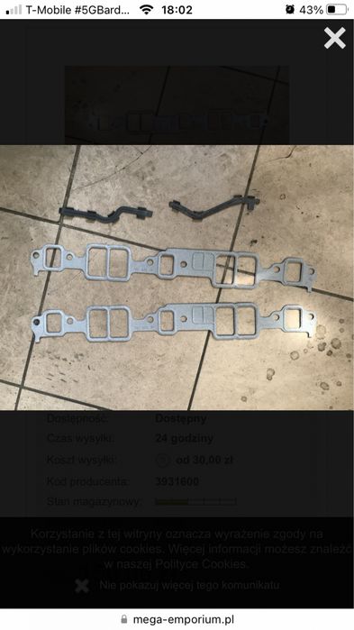 GM Intake  uszczelka kolektora