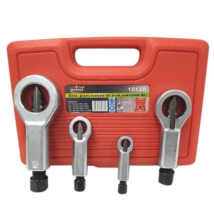 Zestaw przecinaków do nakrętek 4 elementy 9-27 mm obrobionych śrub
