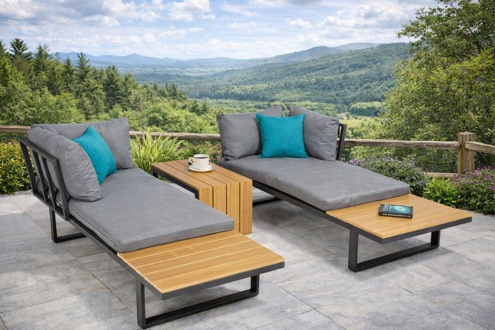 Zestaw mebli narożnik ogrodowy aluminiowy uniwersalny