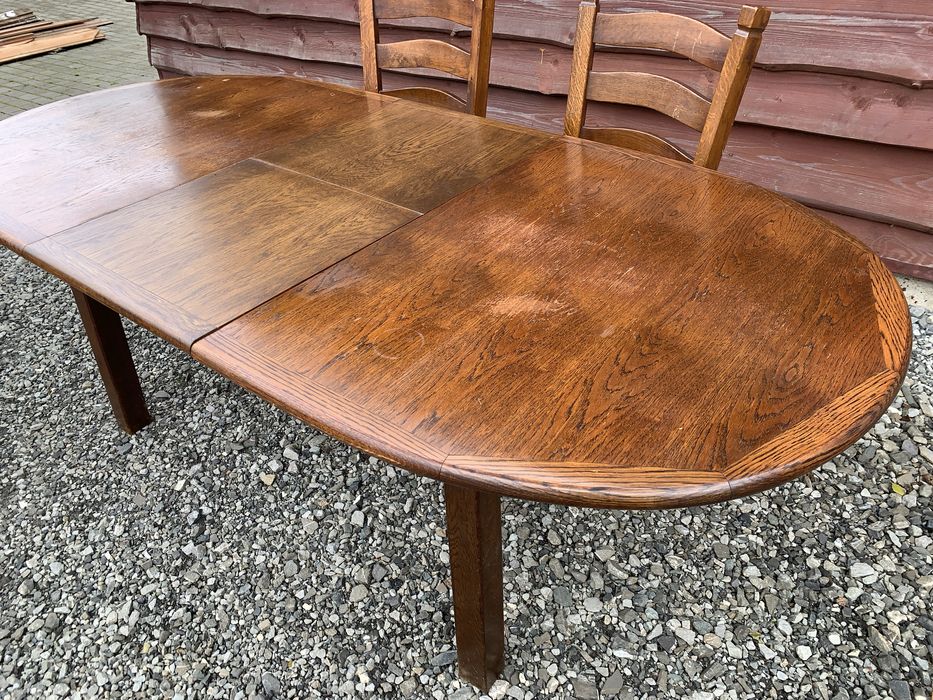 Stół dębowy rozkładany prosty